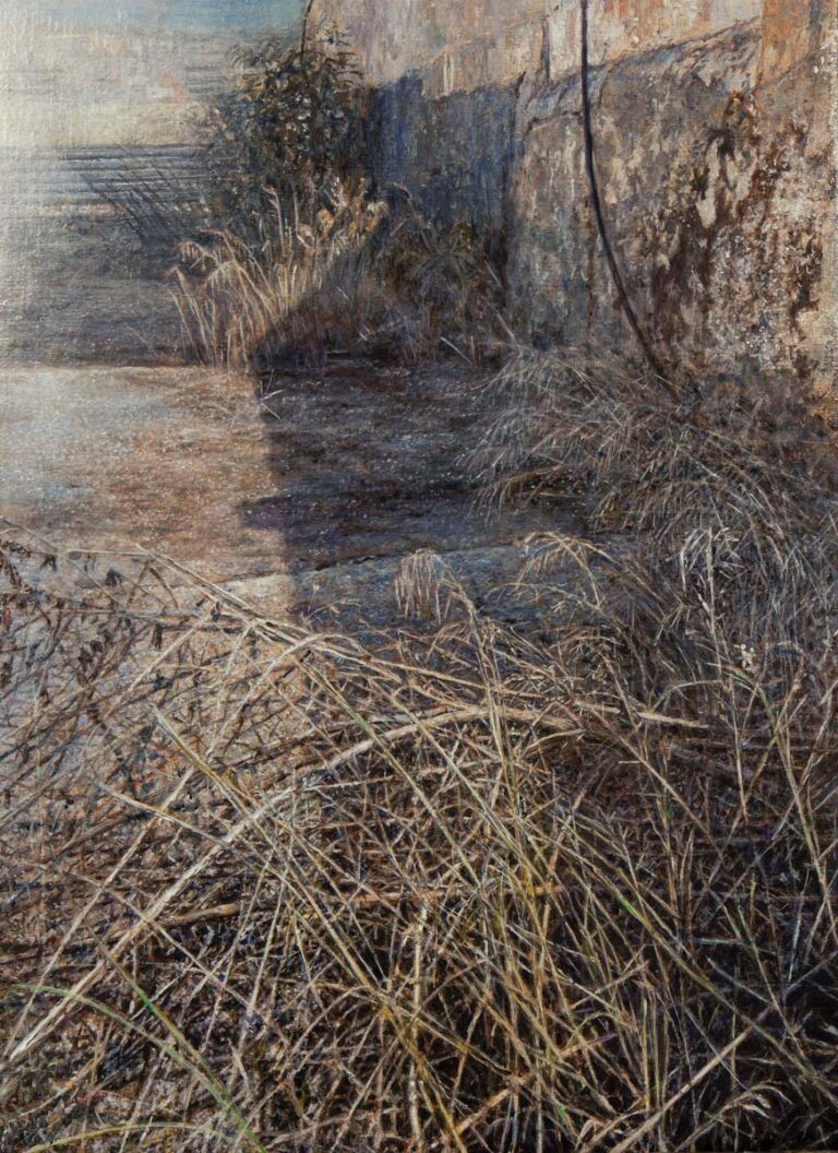 Wasteland (Tierra baldía), 20x28 cm, acrí́lico sobre tela.