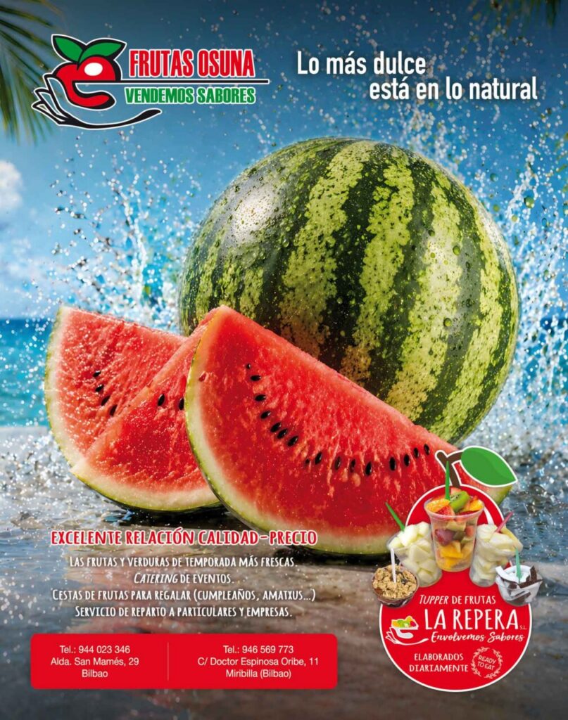 Sandía fresca y jugosa de Frutas Osuna en Bilbao