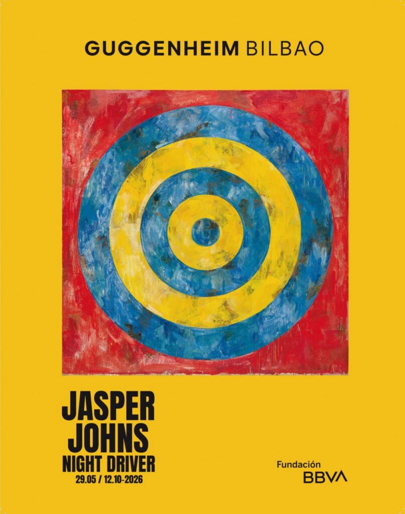 Póster de la exposición Night Driver de Jasper Johns en el Guggenheim Bilbao