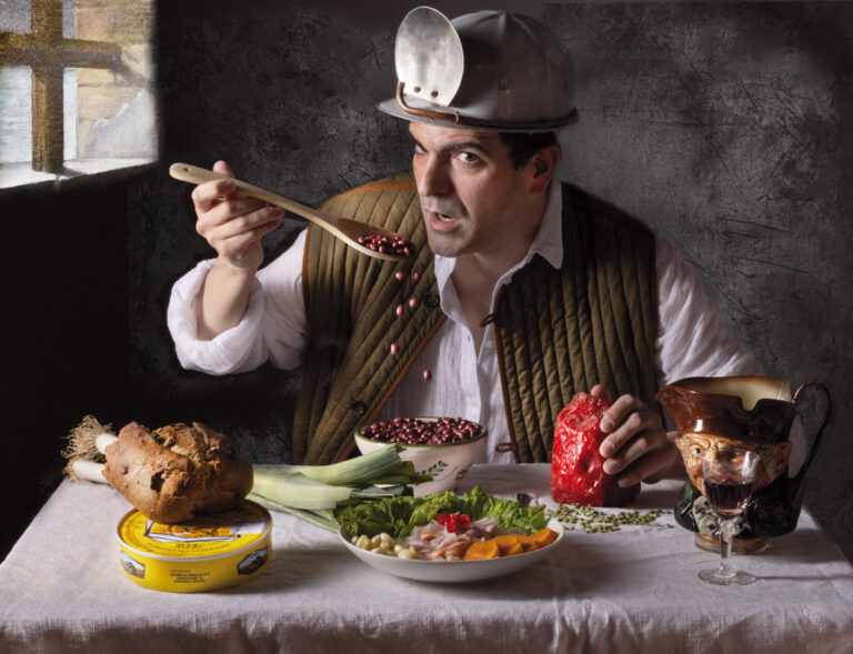 Restaurante Alpamayo, Ultramarinos Romaña y Bilbaout Sala Escape. Hombre comiendo judías, Annibale Garracci. ©Bego Elexpe