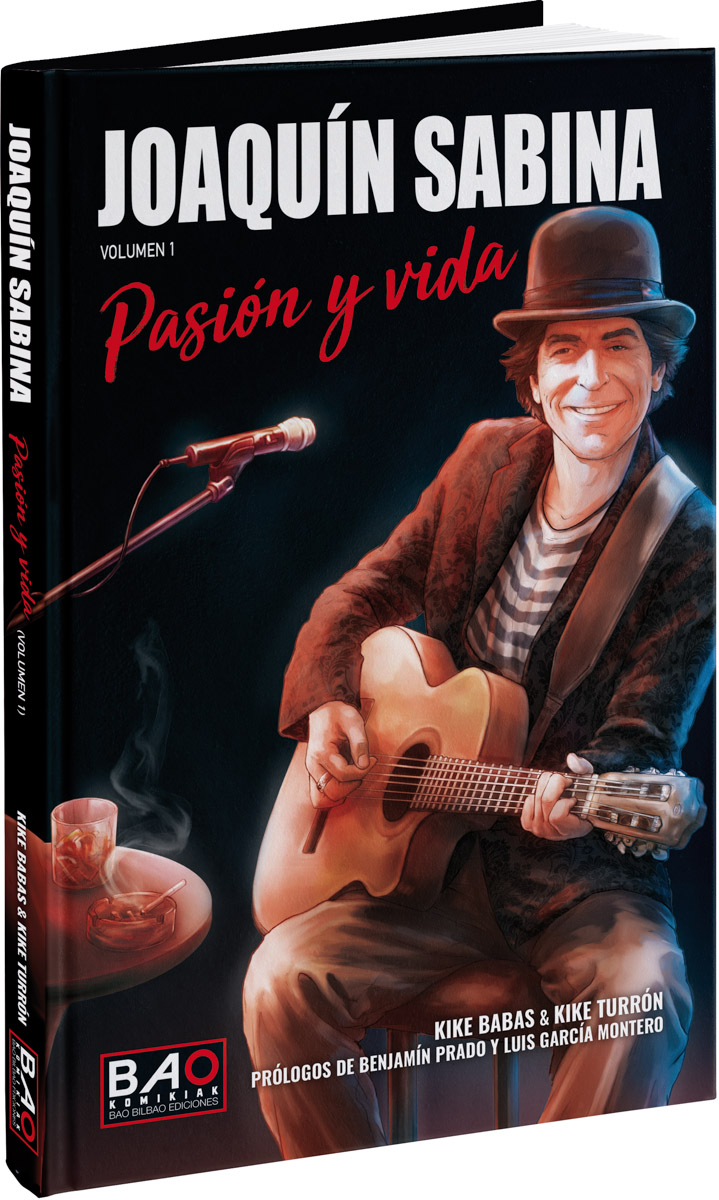 Portada del cómic Joaquín Sabina. Pasión y vida, ilustración colorida